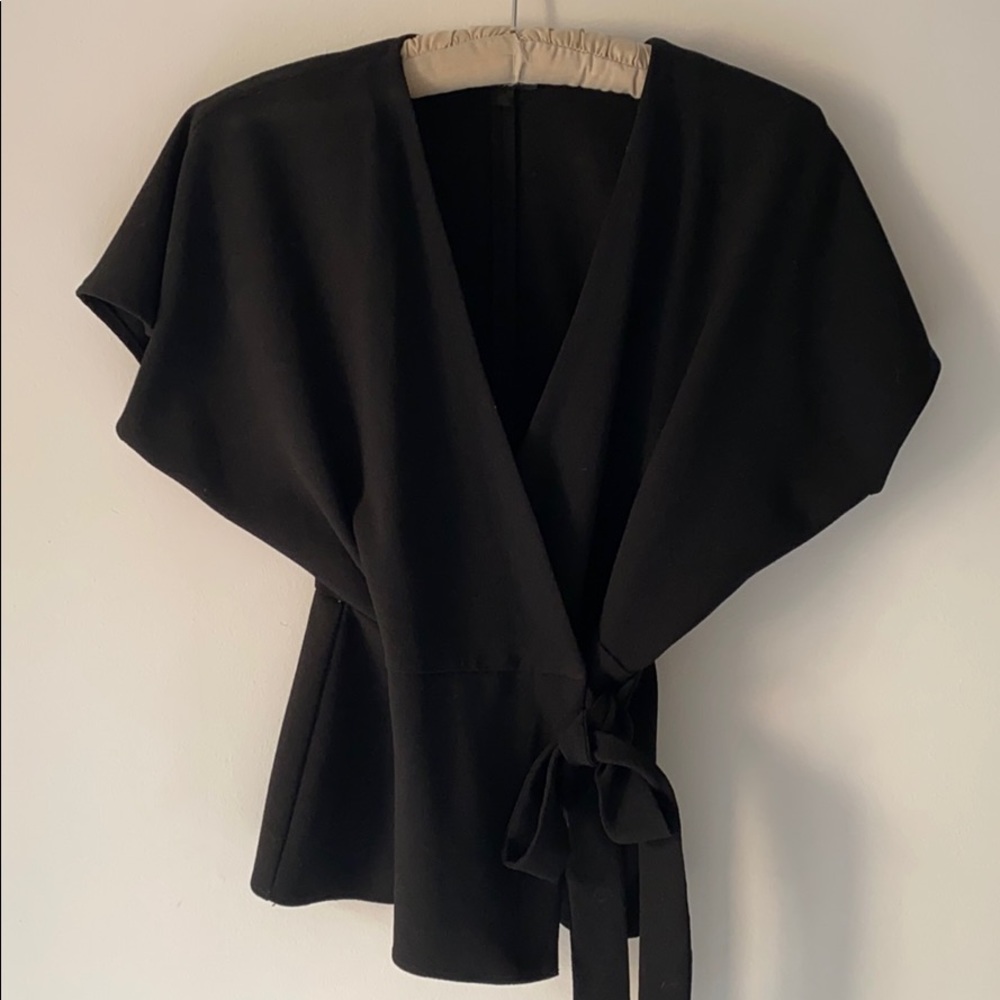 Topshop Wrap Tie Blouse